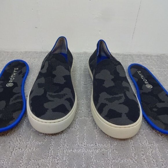 Rothys The Sneaker Women's Size 8 US Gray Camo Flat Slip-on Slippers Shoes - Picture 9 of 10